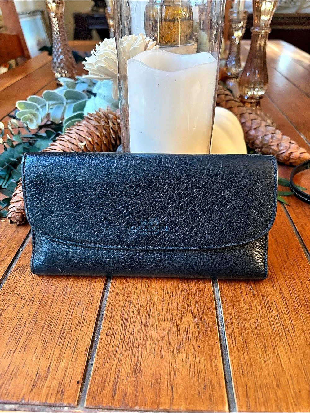 Coach Mila Small Flap Wallet Leather Black